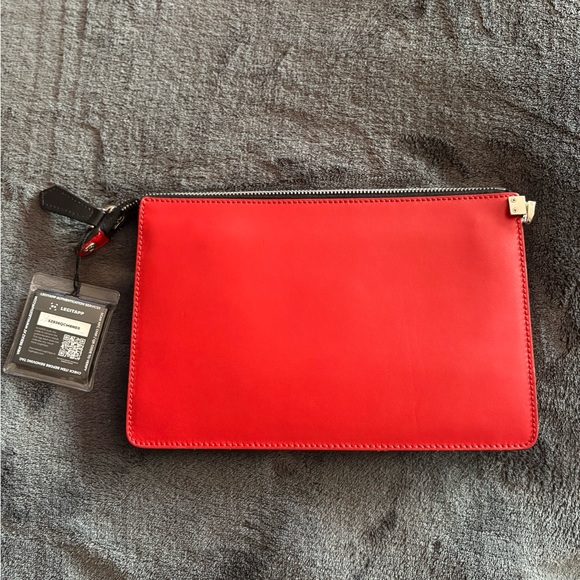 Fendi Monster Red and Black Zippered Clutch - Picture 6 of 13